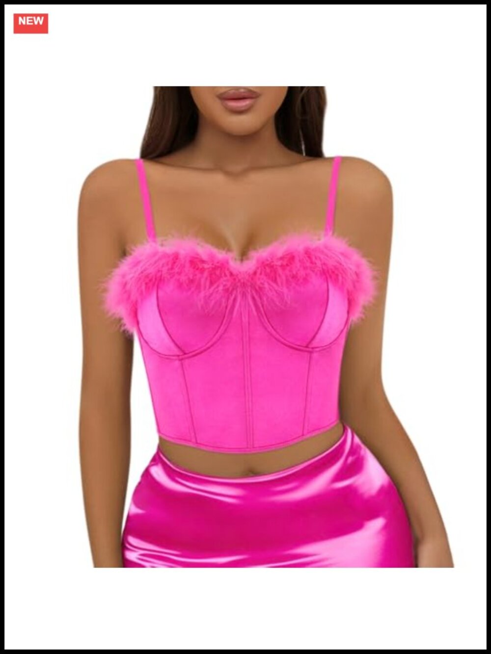 Satin Spaghetti Strap Bustier Sleeveless Crop Tank Top